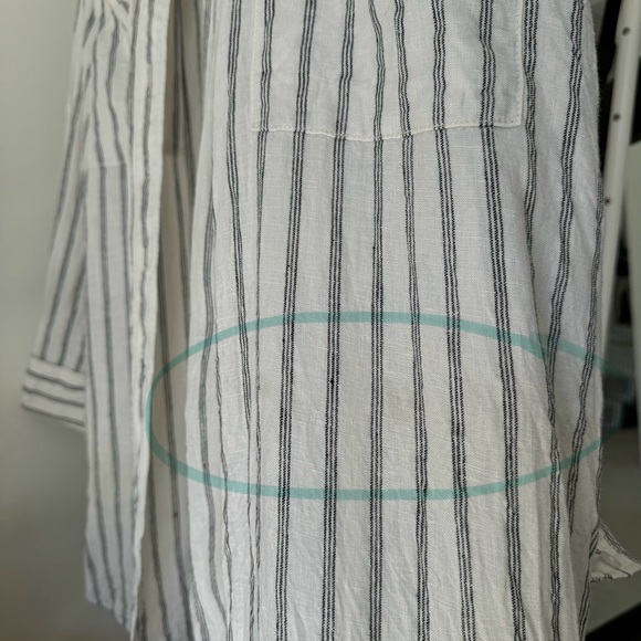 Everlane Way Long Linen Striped Shirt - Picture 6 of 7